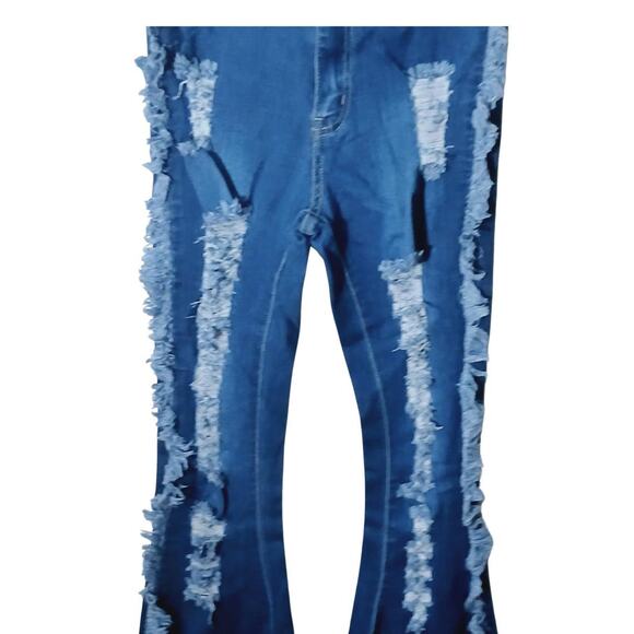 Ladies High Waisted Swank a Posh Flared Jeans - Picture 3 of 5